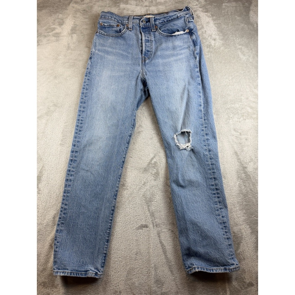 Levi's Premium Jeans Women's Sz 27 Wedgie Straight Distressed Button-Fly(28x 27)